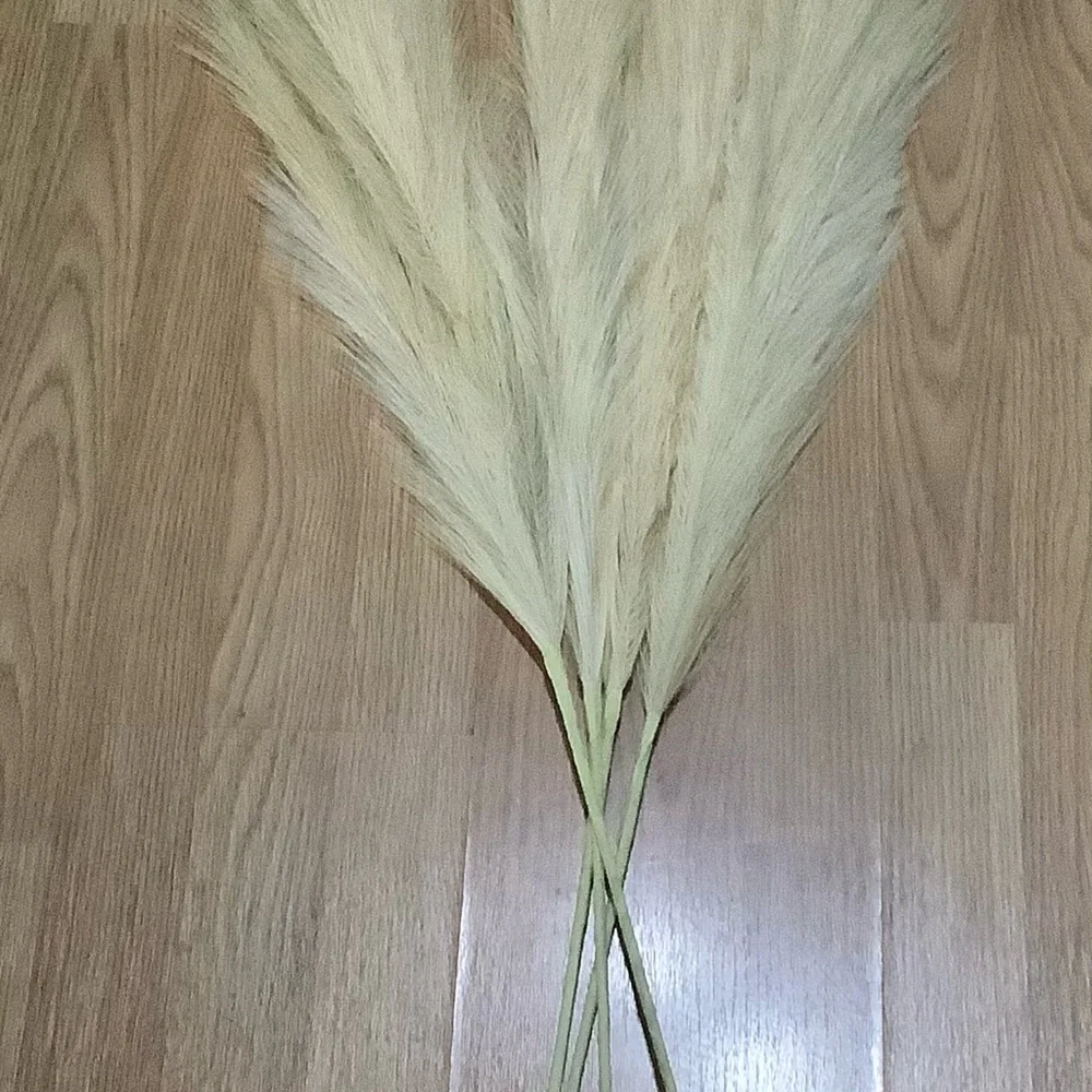Boho Natural Sand Color Tall Faux Pampas Grass 4 Pieces